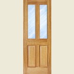 27 x 78 4-Panel Oak 2-Light Glazed Door