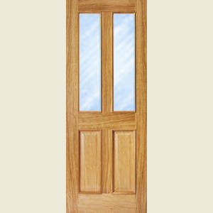 27 x 78 4-Panel Oak 2-Light Glazed Door