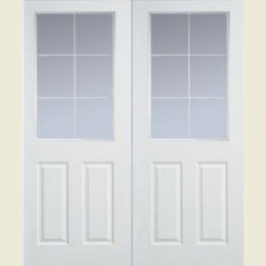  Manhattan Twelve Light Clear Glazed Smooth Door Pairs