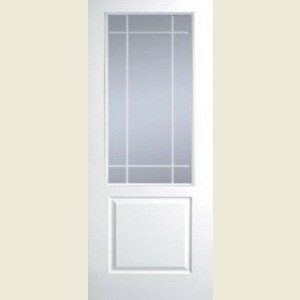 27 x 78 Manhattan Half-Light Clear Glazed Textured FD30 Fire Door