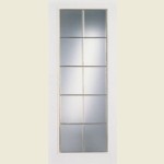 24 x 78 Ontario 10-Light Glazed Chrome-Bars Textured Standard Core Door