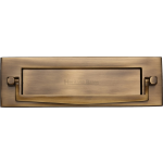 254mm x 78mm Postal Knocker Letter Plate Antique Brass