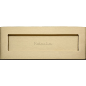 356mm x 127mm Letter Box Cover Plate Satin Brass