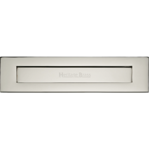 330mm x 80mm Letter Box Cover Plate Polished Nickel
