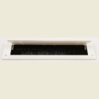 343mm x 80mm White Interior Letter Plate With Brush Strip
