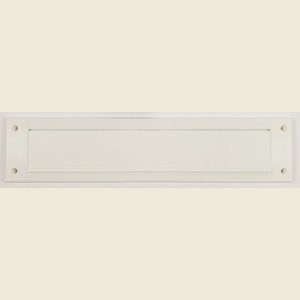 343mm x 80mm White Interior Letter Plate With Brush Strip