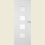 726 x 2040 Premium Horizontal 4 Line 4 Light Clear Glazed Door
