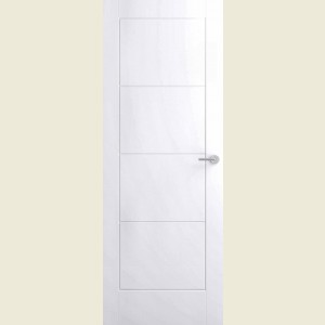 726 x 2040 Ladder Moulded White Fire Door