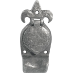 Fleur De Lys Night Latch Cylinder Door Pull Antique Pewter