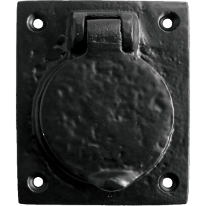 Plain Latch Cylinder Door Cover Antique Black