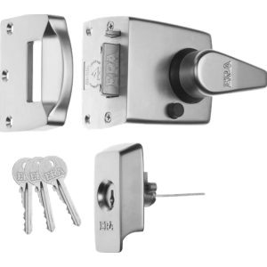 60mm BS Satin Chrome High Security Nightlatch