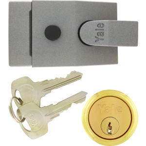 Yale 88 Grey Nightlatch Brass Cylinder