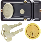 Yale 99 Traditional Black Nightlatch Brass Cylinder