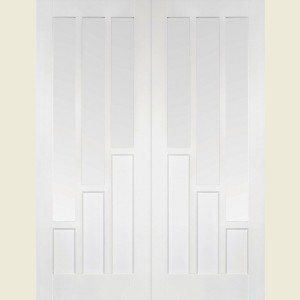 Fort William Coventry White Primed Glazed Double Door Pair