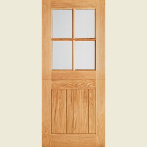 33 x 78 4-light Cottage Oak Stable Door Clear Glass