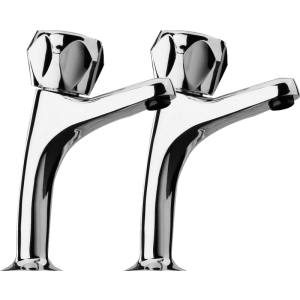 Chrome High Neck Pillar Taps