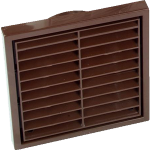 Brown Louvered Vent 125mm Round Connection